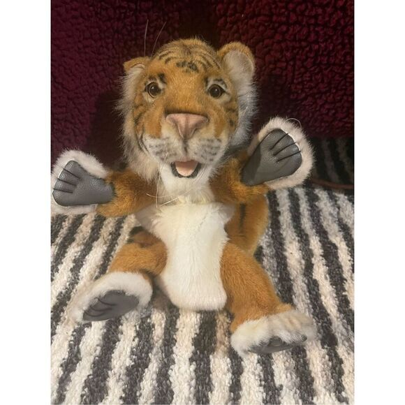 HANSA 14” Realistic Tiger Plush Hand Puppet - Picture 1 of 5